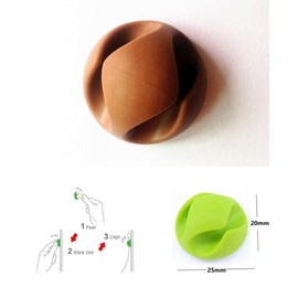 yueton 24pcs Colorful Double Hole Desktop Wire Cord Cable Clip Management Cable Organizer Cord Holder