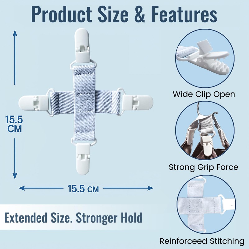 Bed Sheet Detangler 2 Pack–Reduces Laundry Tangling, Twisting & Knotting