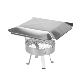 Draft King SS811U Round Slip In Stainless Steel Single Flue Chimney Cap with Legs Welded onto the Cap, 10" Diameter