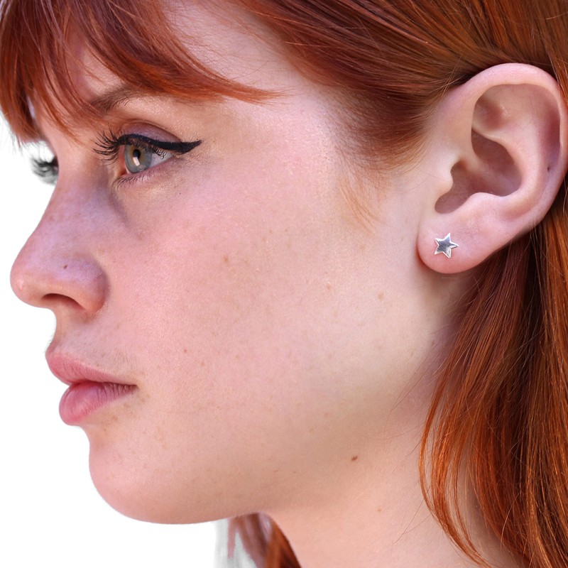 Sterling Silver Star Stud Earrings