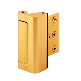 Prime-Line U 10826 Door Reinforcement Lock – Add Extra, High Security to your Home and Prevent Unauthorized Entry – 3” Stop, Aluminum Construction, Gold Anodized Finish (Single Pack)