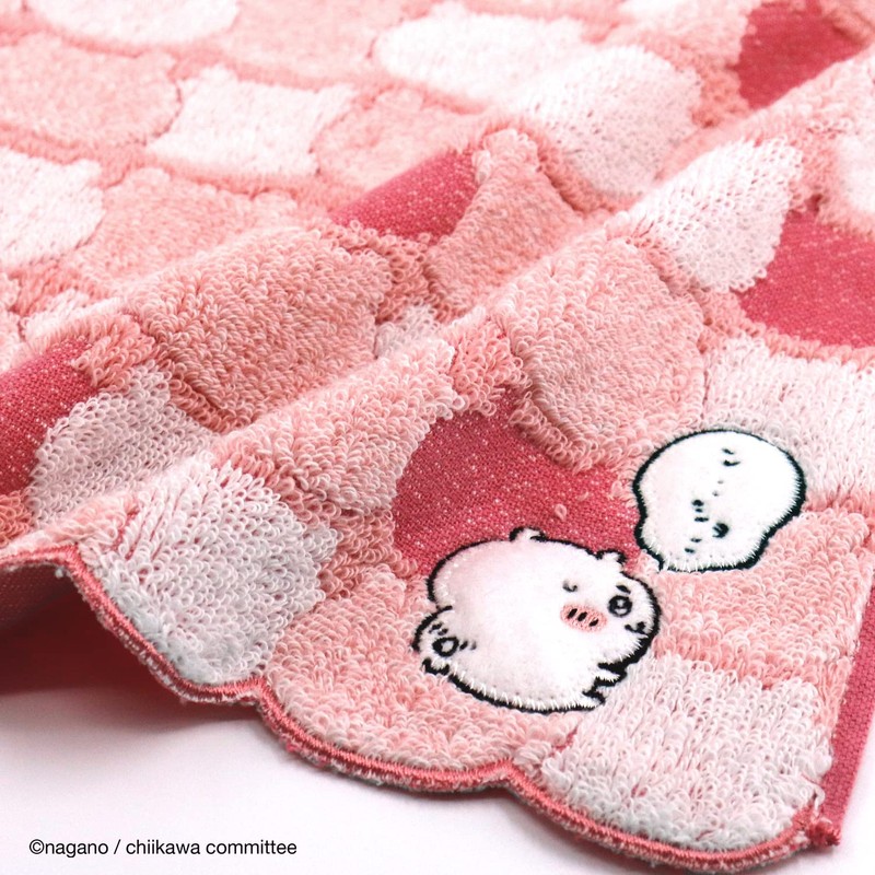 Chiikawa Towel Handkerchief, Pink, Pile, Scara, Cute, 41-1060080, Approx. 9.8