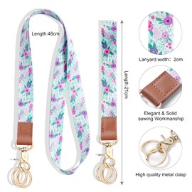 Vicloon Vicloon Schlüsselband, Lanyard Umhängeband und Schlüsselbänder Wristlet, Umhängeband Universal mit Metall Ring und Hohe Qualität Leder, Zweiseitiger Druck in Voller Farbe, für Handy, Schlüssel