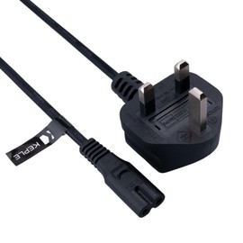 2 Pin Mains Power Cable Universal Fig Figure 8 UK Lead Compatible with HP Envy 4500 5530 5532 120 OfficeJet 4650 6968 6978 3830 PIXMA MG2520 MG3220 MG3222 MG3520 MG5420 Printer | 3 Pin Wall 1m