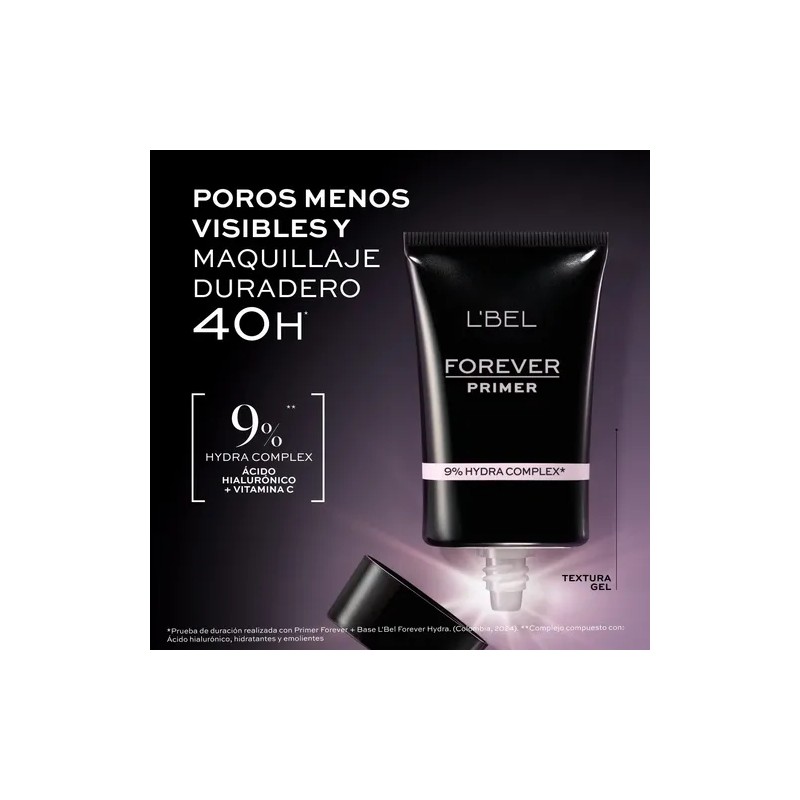L'bel Primer Forever 40h Ácido Hialurónico Y Vitamina C 27g