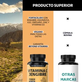 Vitamina C Capsulas Potenciada Con Antioxidantes Y Anti-inflamatorios, Jengibre, Equinácea, Ajo, Capsulas Aceite Orégano, Zinc Y Vitamina D3 - Vitamin