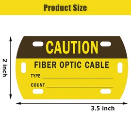 Humyoun 50 Pcs Optic Cable Tag Yellow Waterproof Fiber Cable Marker Tags with 3 Marker Pen 3.5 x 2 Inches HDPE Writable Self-Laminating Labels for Communication Cables Management Maintenance