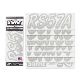 STIFFIE Whipline Trancparent Clear/Silver 3" Alpha-Numeric Registration Identification Numbers Stickers Decals for Boats & Personal Watercraft