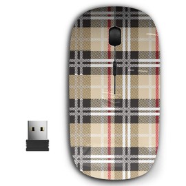 KAWAMOUSE 2.4G Ergonomic Portable USB Wireless Mouse for PC, Laptop, Computer, Notebook with Nano Receiver (Houndstooth Design)