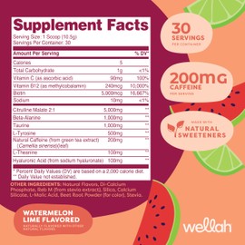 Wellah Get-Going Pre-Workout Drink Mix (Watermelon Lime Flavored, 30 Servings)