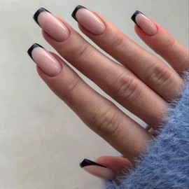 Red French Tip False Nails - Almond French Press On Nails Short With Bow And Star Designs - Ellipses Acrylic Full Cover Natural French Stick On Nails - Glossy Burgundy Fake Nails For Women Nails Art