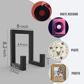 masteymoh Vinyl Record Holder Iron 8-Inch, Vinyl Record Storage Stand Display, Metal Album Frames for Vinyl Records Black Lp, Picture, Plate, Photo Easel (1 in Black)