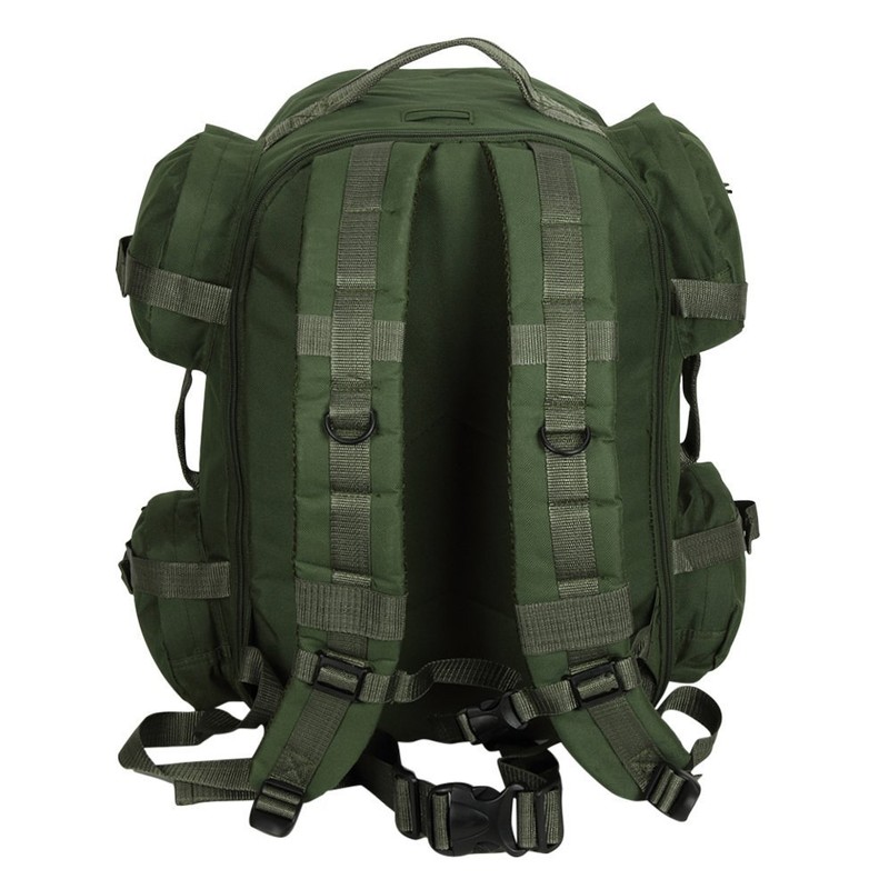 Men's Large OD Green Expandable Tactical Molle Hydration-Ready Backpack Daypack