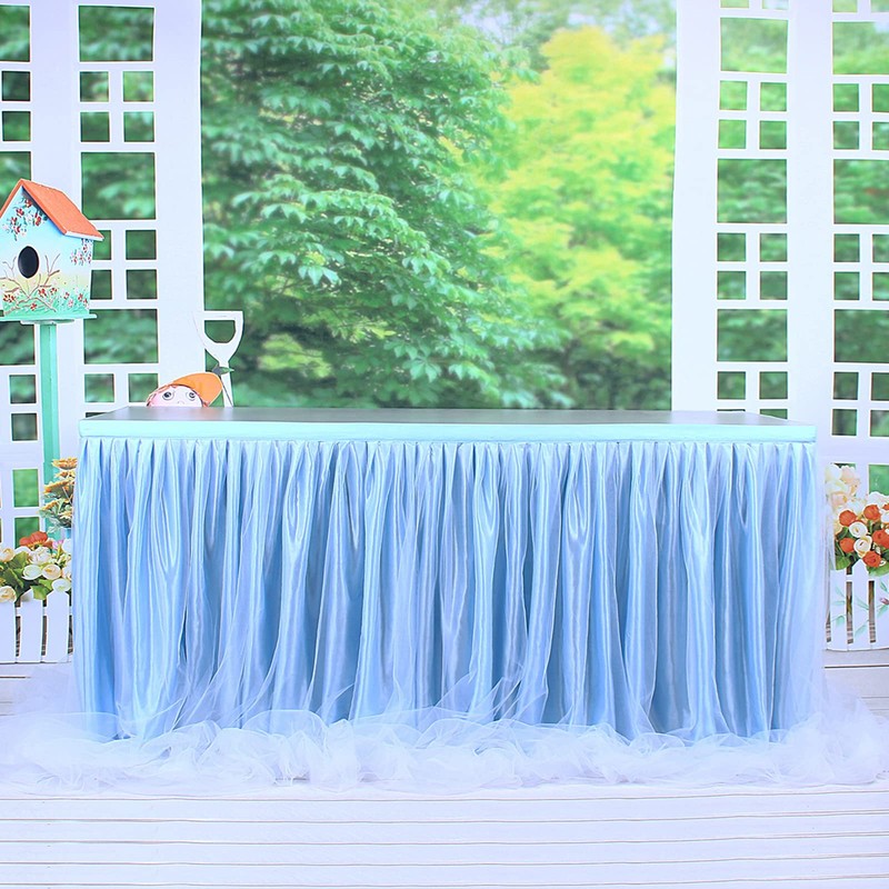 aromm Tulle Table Skirt Cover for Baby Shower Wedding Parties