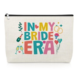 Bride Gifts for Bridal Shower Makeup Bag Bride to Be Gift for Best Friend Sister Newly Engaged Cosmetic Bag Engagement Bachelorette Party Present Future Mrs Gifts Valentine's Day Wedding Travel Pouch