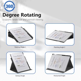 E NET-CASE Case for Remarkable Paper Pro Color 11.8"- Multi-Viewing & Auto Sleep/Wake Book Folio Cover with Built-in Pen Holder for Remarkable Paper Pro Tablet 11.8 inch 2024 Released (Black-Book)