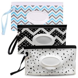 Taicols Wipe Dispenser, 3 Pcs Portable Refillable Wipe Holder, Wipes Container Wipes Dispenser Wipe Dispenser Bag Reusable Travel Wet Wipe Pouch Lightweight Wipes Container Case Holder Wipes Carry Bag