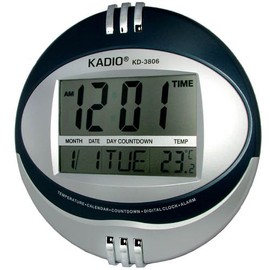 Kadio Digital Jumbo Wall Mount & Table Temperature Display Clock