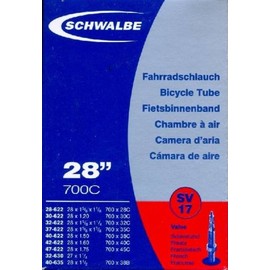 Schwalbe SV17 Bicycle Inner Tube with Presta Valve 37-622 mm 28 x 1 3/8 x 1 5/8 Inch 28 x 1.40 Inch