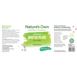 Natures Own Biotic Plus - 30 Vegicaps