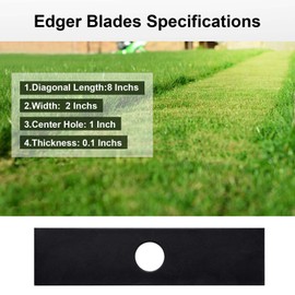 iGreely 5 Pack Edger Blades 1 Inch Center Hole 8" x 2" Heavy-Duty Edger Blades Compatible with Ego,Stihl,Kobalt,Echo,Ryobi,Green Machine Edger,Replace 613223,720-237-001,4133-713-4101,216062,237001
