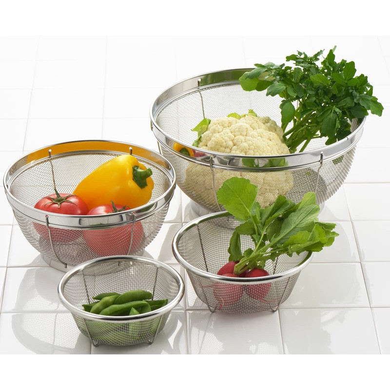 Yoshikawa Colander, 4-piece (5.1, 5.9, 7.5, 9.8 inches (13, 15,