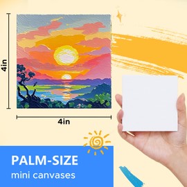 YOURSORTER Mini Canvas for Painting 4x4 inch, 72 Pack Small Canvases Bulk for Kids Art Novices, Acrylic Oil Painting Canvases for Leisure Art, Blank Canvas Panels Gesso Primed Acid-Free 100% Cotton