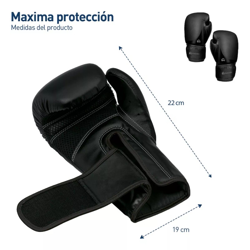 Bluelander Guantes De Box Profesional Correa Velcro Kickboxing 14-16oz