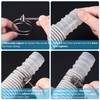 4 Pieces Double Wire Hose Clips Adjustable Stainless Steel Hose
