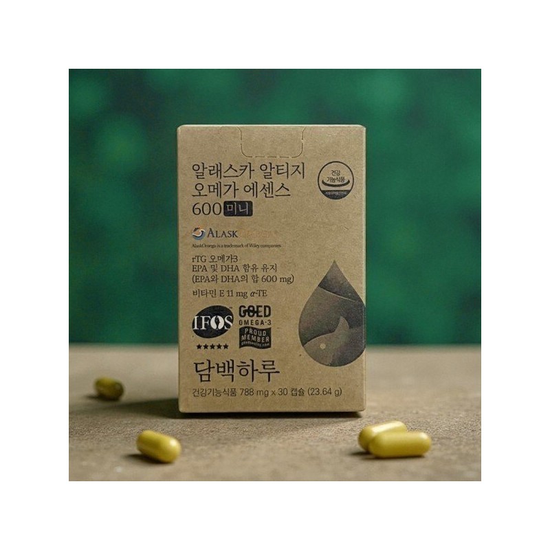 담백하루 알래스카 알티지오메가 에센스 600 미니 788mg x 30캡슐 Danbaek