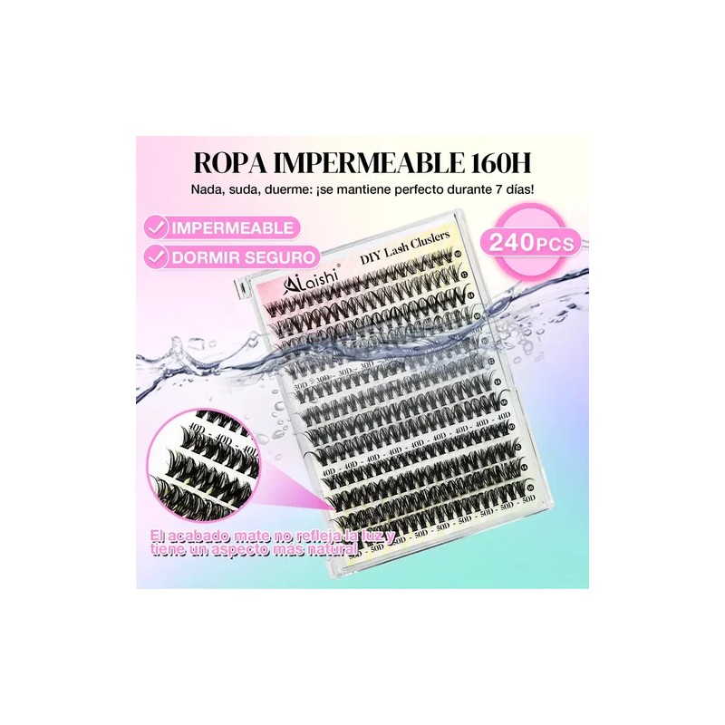 Kit de Extensiones Pestañas Efecto Mink Natural con Curvatura D