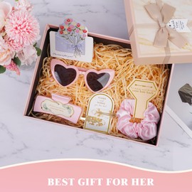 Pink Bridesmaid Gift Set for Proposal, 8PCS Hair Claw, Scrunchies, Makeup Clips & Heart Sunglasses – Bachelorette Party Favors, Bridal Shower & Teen Birthday Gifts