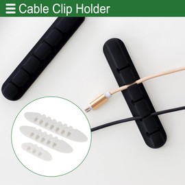 Motoforti Universal Cable Holder Clip Cable Clip Cord Management Organizer, 50.5x14x10.5mm, Durable, TPR, White, 3 Pcs for Car Dashboard TV Laptop Office Desk