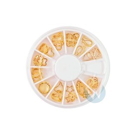 Winstonia 3D Nail Art Golden Metallic Metal Glitter Slices Decoration Sparkle Manicure Pedicure