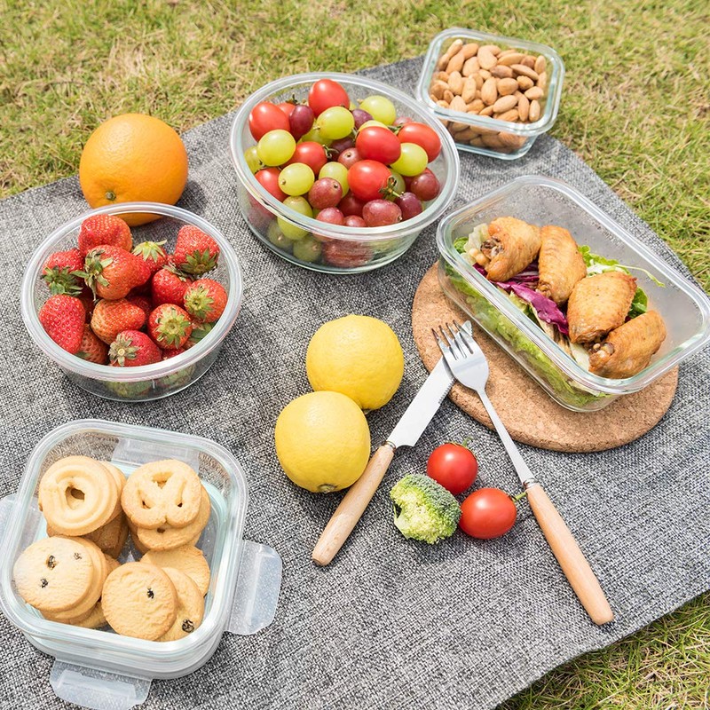 Bayco Glass Food Storage Containers, [24 Piece] Airtight Meal Prep