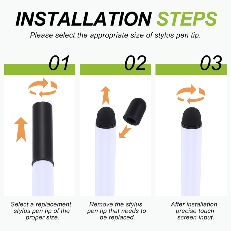 PATIKIL 5.0mm (0.2") Stylus Pen Tips, 50Pcs Conductive Rubber Capacitive