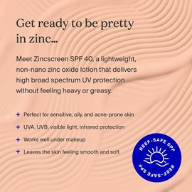 Supergoop! Zincscreen - 1.7 fl oz - SPF 40 PA+++ 100% Mineral Face Lotion & Broad Spectrum Sunscreen - Non-nano Zinc Oxide for Daily UV Protection - Lightweight, Blendable Formula with Pink Hue