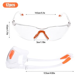 Zythrem Clear Safety Glasses for Work 12 Pcs Eye Protection Glasses Kids Safety Goggles Anti Fog Protective Goggles for Work Construction Laboratory Chemistry Outdoor Sports Diyer Kids Adult