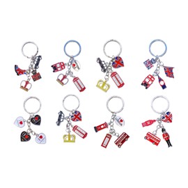 Yasirona ShopEwebb Set of 10 London UK British Icons Mix Souvenir Metal Key Rings/Key Chain