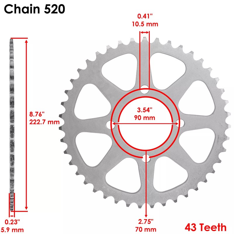 Kawasaki Drive Chain W/ Front Rear Sprockets Kit for Kawasaki