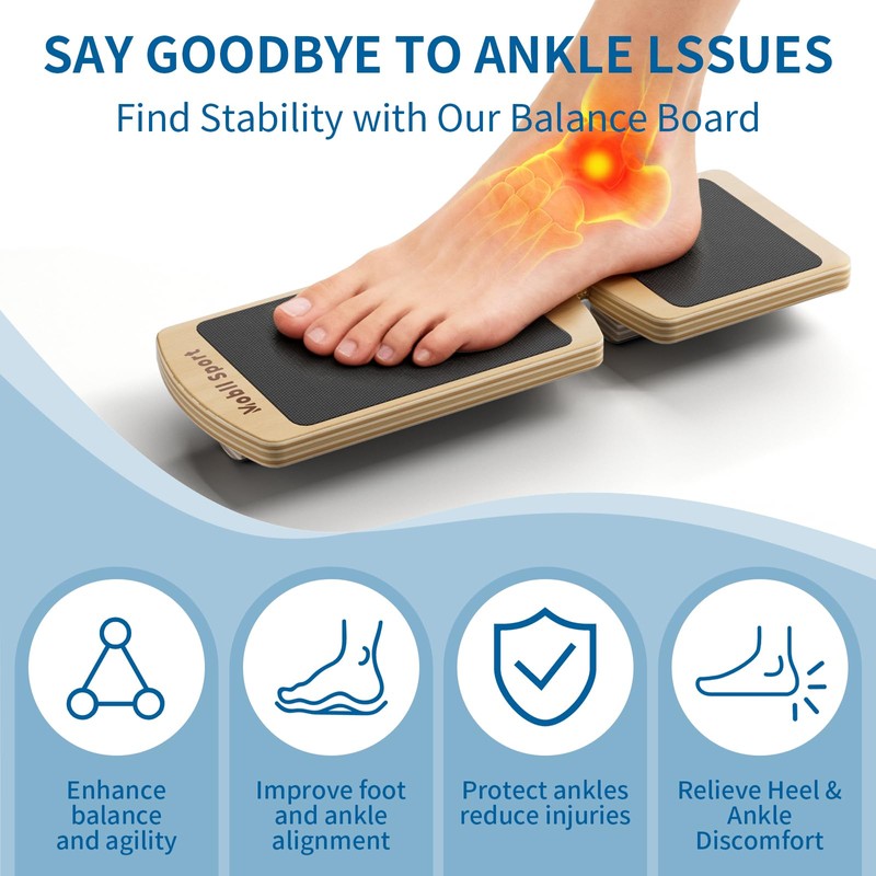 MobllSport Ankle Balance Board Wooden Single Leg