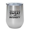 Flairy Land Fitness Silverl Edition Wine Tumbler 12oz - The Magic Pill - Personal Trainer Gift Gym Bodybuilder Workout Instructor Weightlifter Exercise Coach Cardio