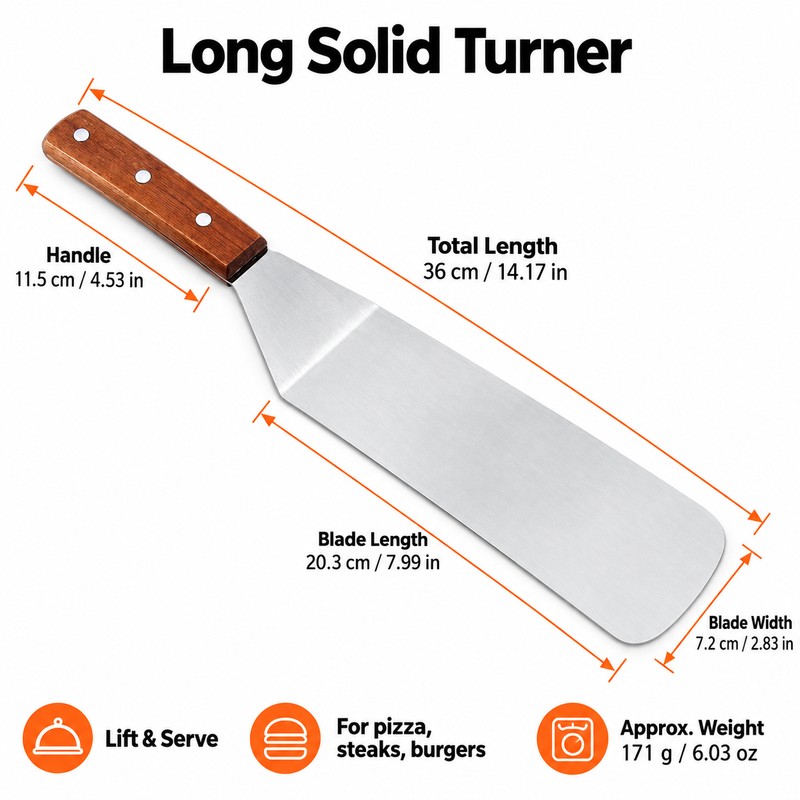 Stainless Steel Spatula for Grilling & Cooking – Metal Turner