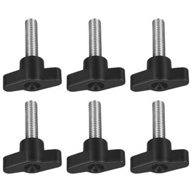 Pack of 6 Wing Screws M8 x 30 mm Stainless Steel - T-Handle Thumb Screw with Plastic Knob - M8 Threaded Screw with Fine Thread 1.25 mm - Rustproof & Easy Grip - for Workbench, Furniture, Mechanical