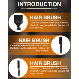3Pcs Barber Neck Duster Brush, Premium Hair Cutting Cleaning Hairbrush Styling Tool, Pocket Plastic Handle Nylon Bristles Brushes for Cleaning Hair Around Neckline and Ears - Velvet Bag