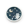 Needzo Japanese Blue Lucky Cat and Moon Design Plate, 5