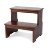StrongTek Bamboo Two Step Stool for Adults and Kids, Bed