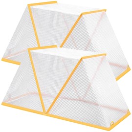 2 Pcs White Foldable Raised Garden Bed Cover, 80x34x35 cm/31.5x13.3x13.7 in, Pyramid Structure, Row Cover for Vegetable and Flower Protection, Zipper Opening, Includes Ground Stakes for Stability