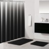XLHOMO Black Bathroom Sets with Ombre Shower Curtain and Rugs,