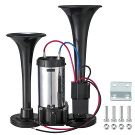 CZC AUTO 12V 120dB Air Horn Dual Trumpets, Super Loud Electric Train Horn Kit with Upgraded Compressor for 12V Trucks, Cars, SUVs, Motorcycles, Boats, Pickups